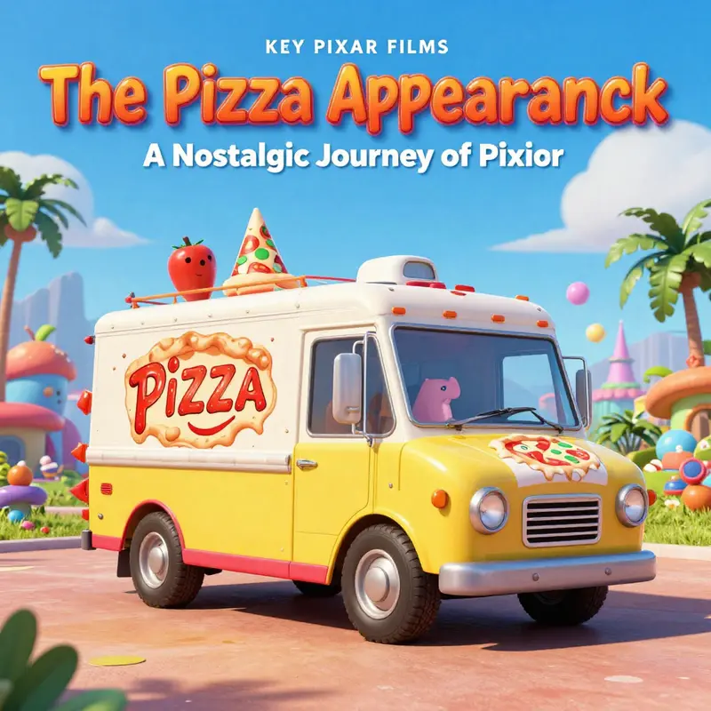 The Pizza Planet Truck featured in key Pixar movies, showcasing its status as a beloved Easter egg.