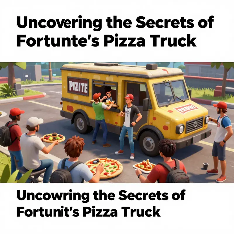 Map showcasing the exact location of Pizza Pete’s Food Truck in Fortnite.