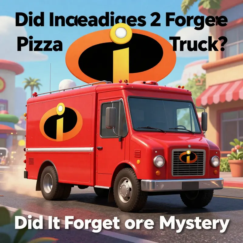A dynamic moment in Incredibles 2 where the Pizza Planet truck plays a critical role in advancing the plot.