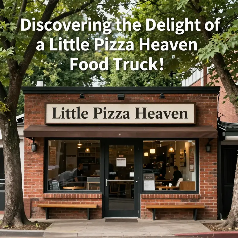 A lively scene capturing the essence of ‘A Little Pizza Heaven Food Truck’ amidst fans of delicious pizza.