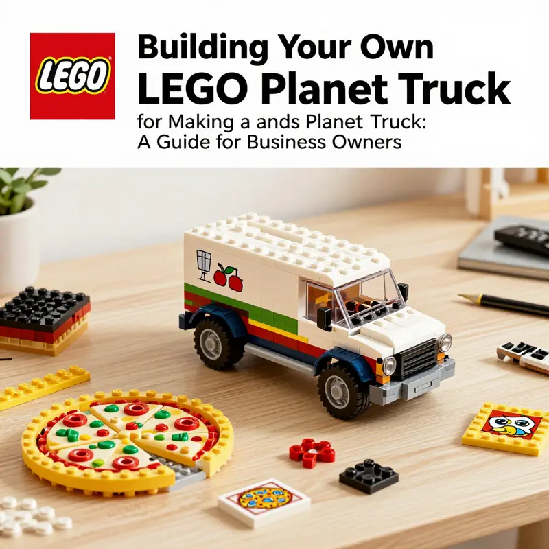 Step-by-step assembly of the LEGO Pizza Planet Truck.