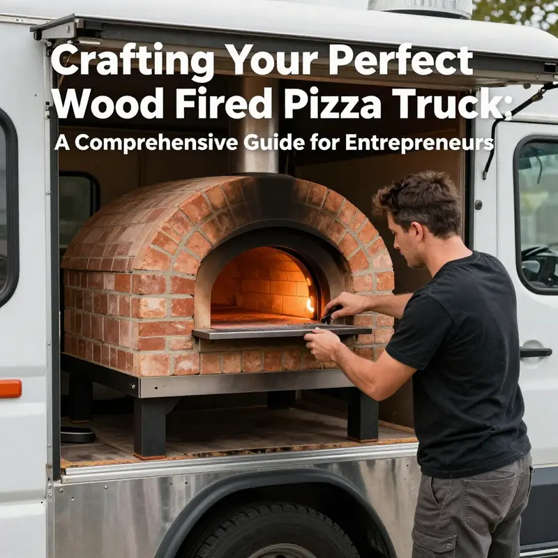 An inviting design of a wood-fired pizza truck, reflecting its unique identity and functional layout.