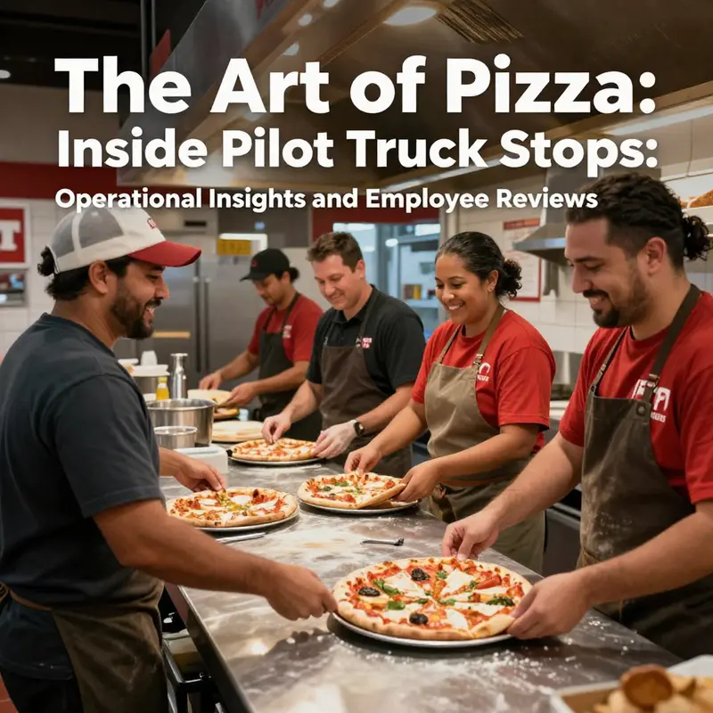 Pilot Flying J staff preparing pizza in-house, highlighting their commitment to fresh ingredients.