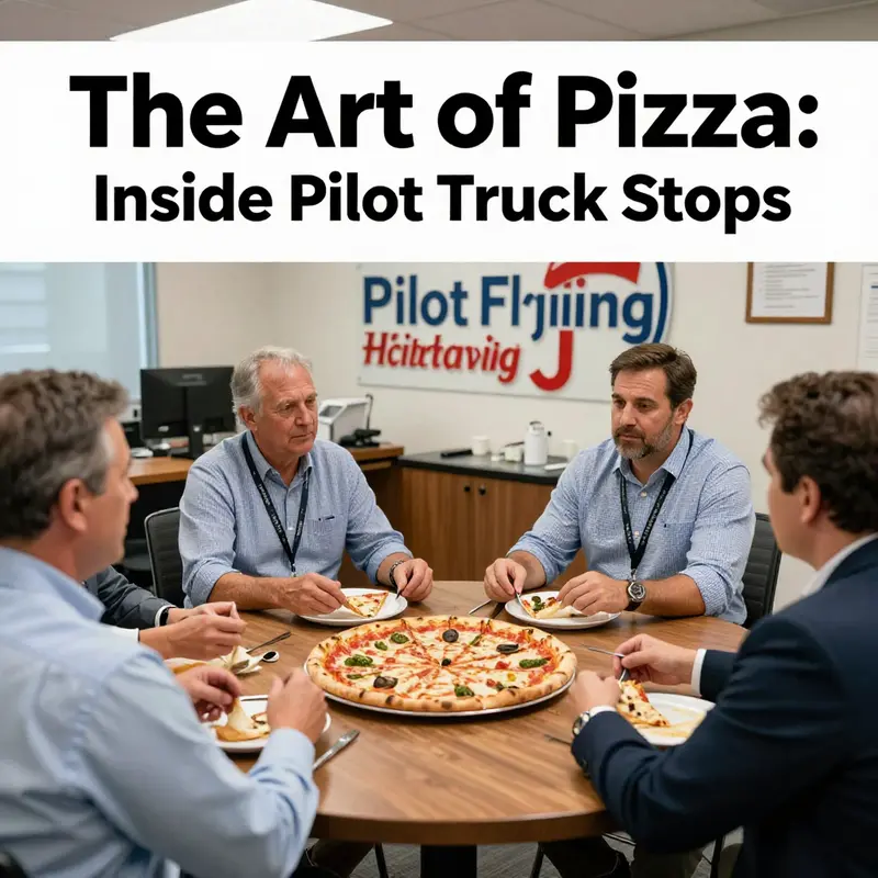 Pilot Flying J staff preparing pizza in-house, highlighting their commitment to fresh ingredients.