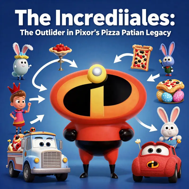 The Incredibles showcases its superhero theme while omitting the Pizza Planet Truck.
