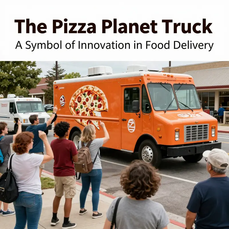 The eye-catching design of the Pizza Planet Truck symbolizes creativity and fun, making it a perfect fit for its fictional universe.
