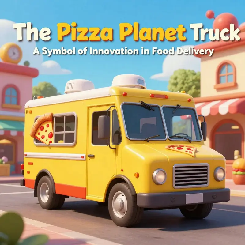 The eye-catching design of the Pizza Planet Truck symbolizes creativity and fun, making it a perfect fit for its fictional universe.