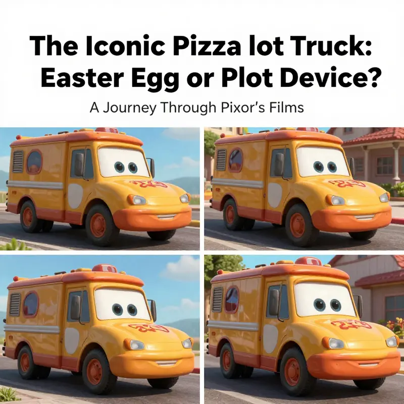 The Pizza Planet Truck showcased in notable Pixar films, highlighting its versatility in design and integration.