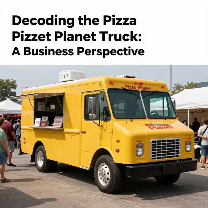The Pizza Planet Truck in a lively food truck festival setting, engaging the audience.