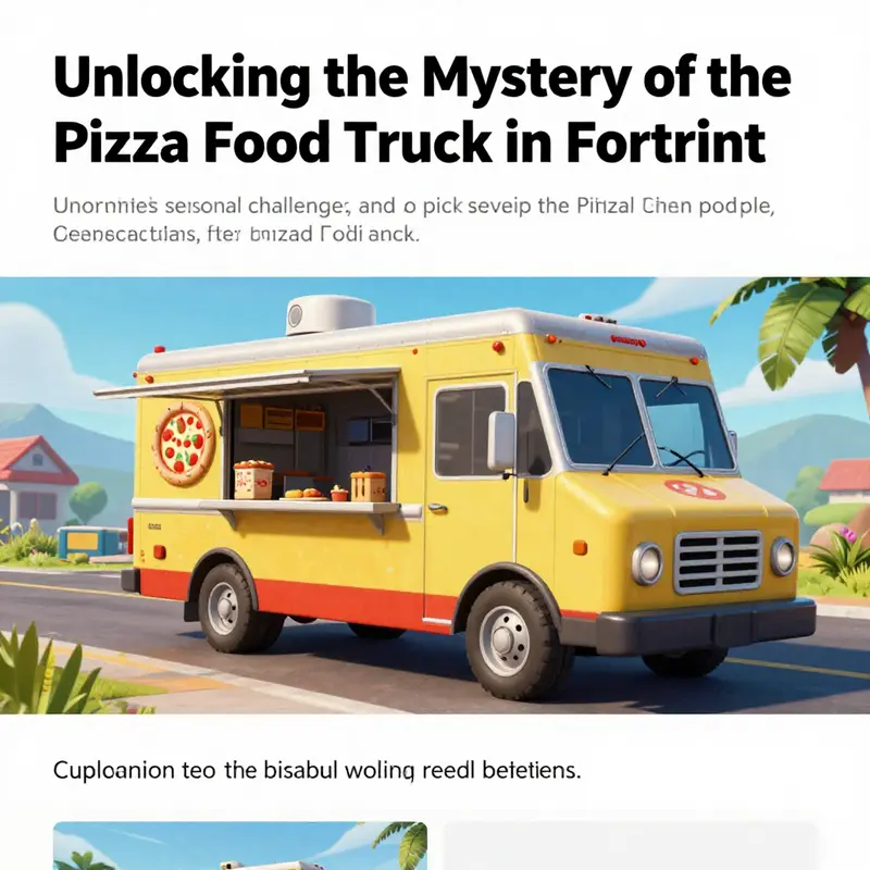 Map showing the Pizza Food Truck’s location in Fortnite.