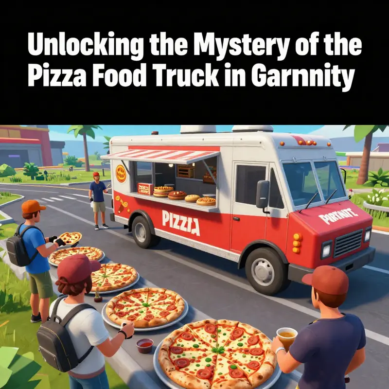 Map showing the Pizza Food Truck’s location in Fortnite.