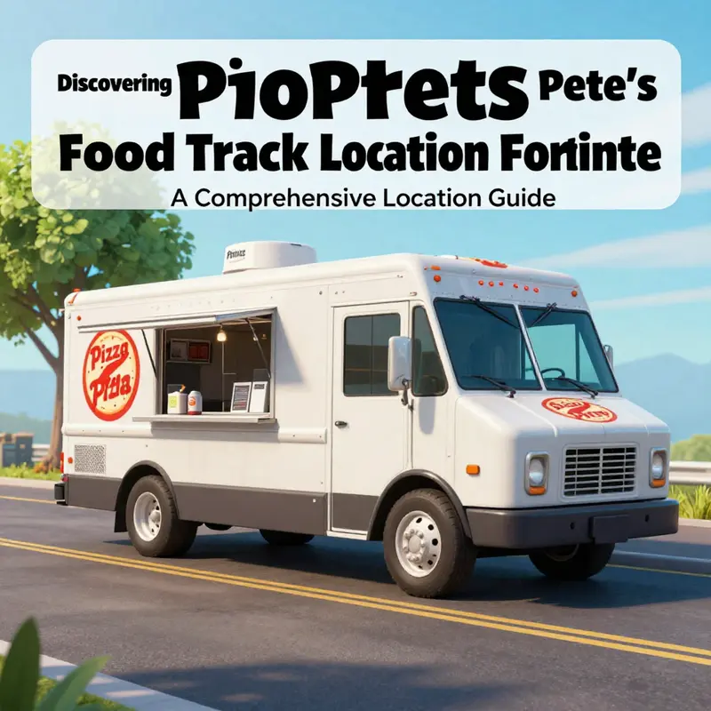 The precise location of Pizza Pete’s Food Truck, an essential landmark in Fortnite.
