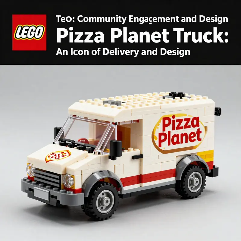 The vibrant and distinct design of the Pizza Planet Truck, showcasing its playful aesthetic.