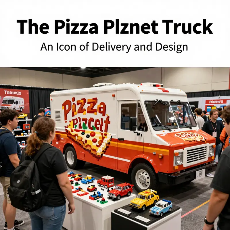 The vibrant and distinct design of the Pizza Planet Truck, showcasing its playful aesthetic.