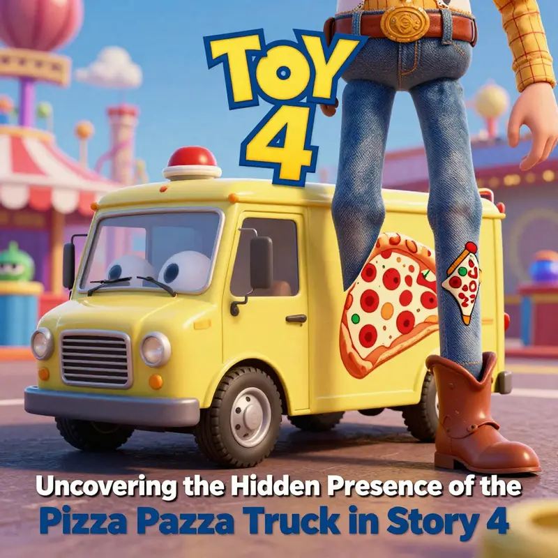 Carnival worker showcasing a Pizza Planet tattoo, symbolizing the legacy of the beloved brand within Toy Story 4.