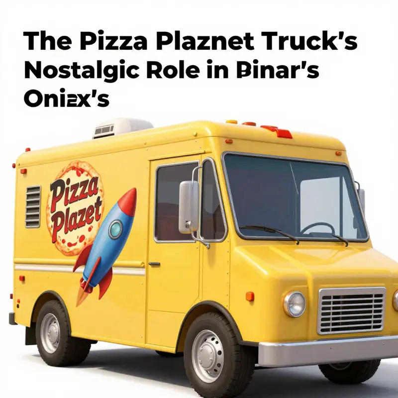 The Pizza Planet truck makes a memorable appearance while Barley and Ian drive through scenic landscapes.