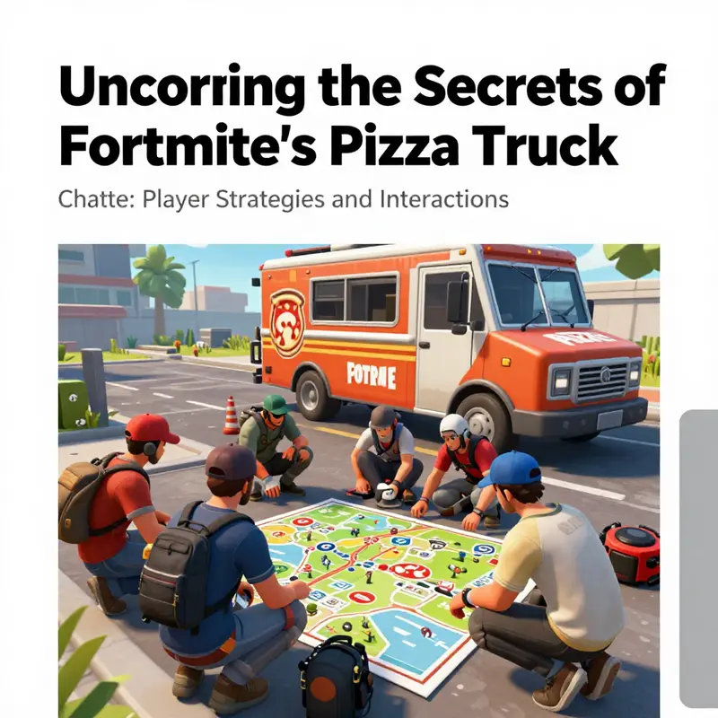 Map showcasing the exact location of Pizza Pete’s Food Truck in Fortnite.