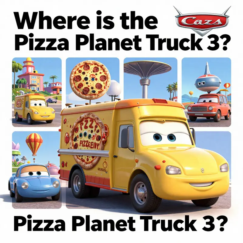 A racing scene from ‘Cars 3’ highlighting the absence of the Pizza Planet Truck.