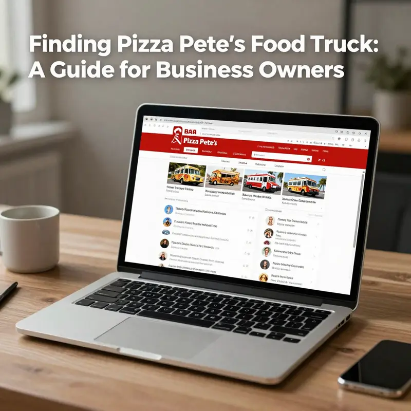 The vibrant gathering of food trucks highlights the food scene, featuring Pizza Pete’s truck.