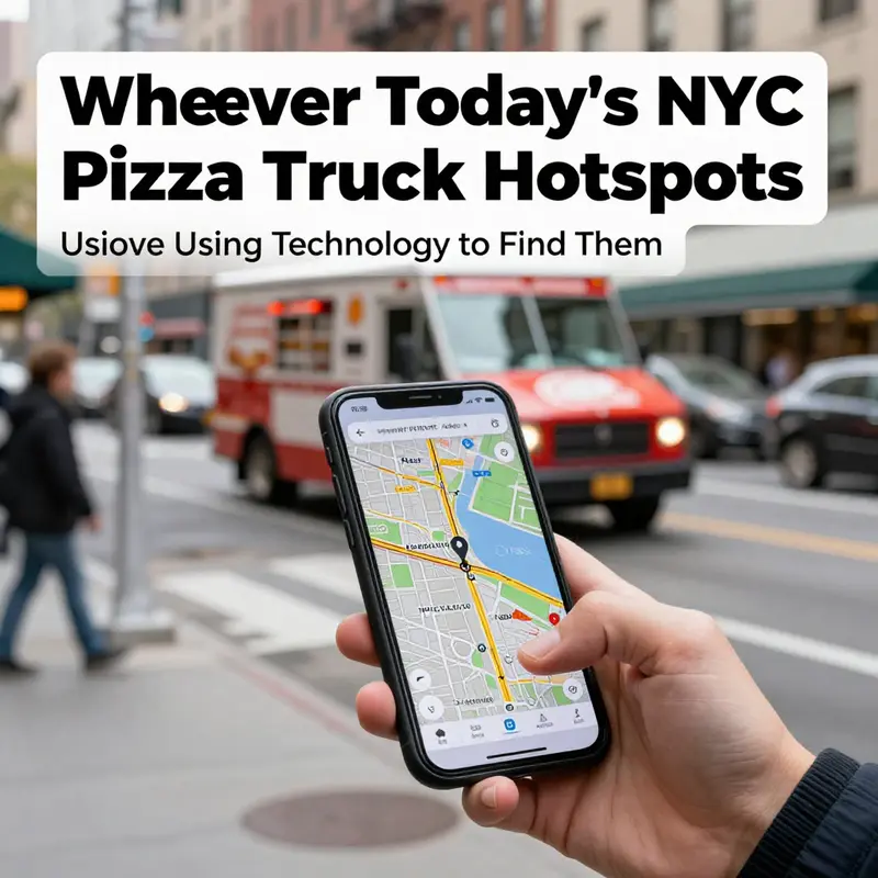 Popular pizza truck locations across New York City attract diverse crowds.