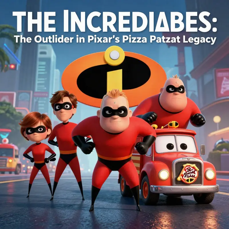The Incredibles showcases its superhero theme while omitting the Pizza Planet Truck.