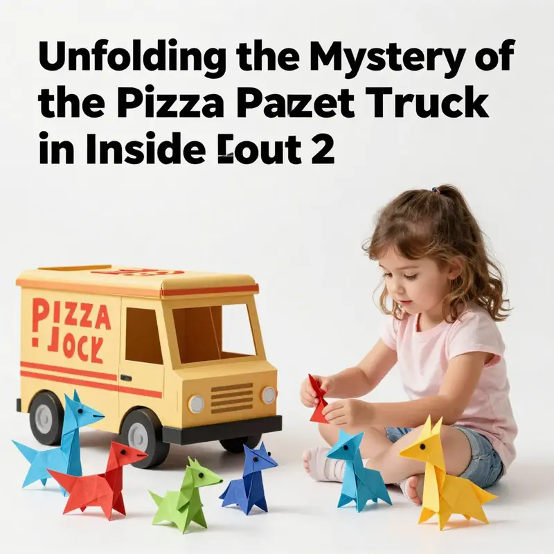 The origami version of the Pizza Planet truck featured in Inside Out 2, located charmingly beside Riley’s bed.