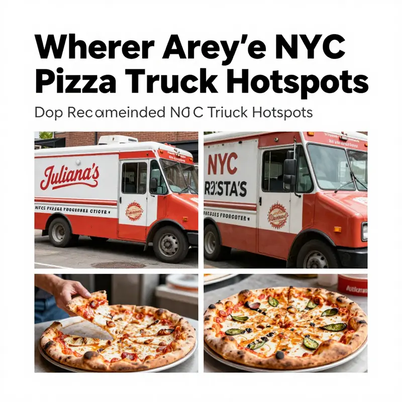 Popular pizza truck locations across New York City attract diverse crowds.