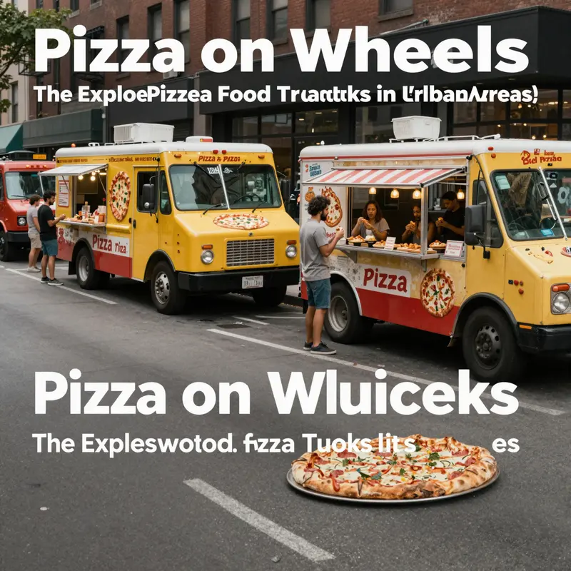 Pizza food trucks attract urban crowds with their vibrant presence.