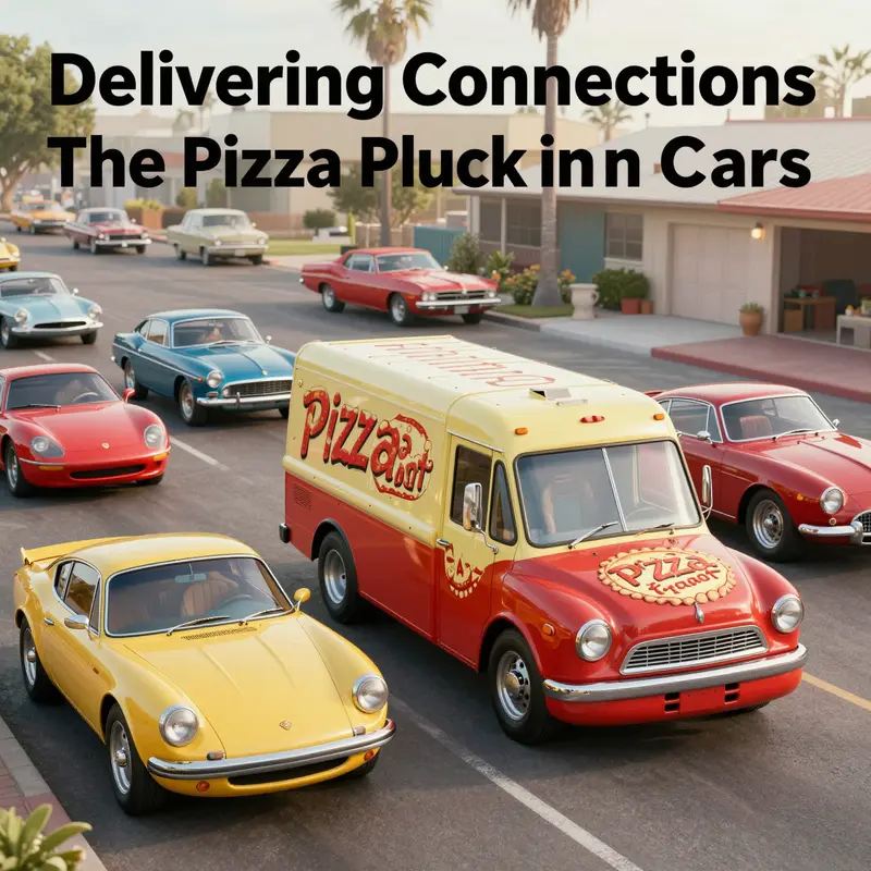 The Pizza Planet truck featured prominently in Radiator Springs, embodying nostalgia and connectivity in *Cars*.
