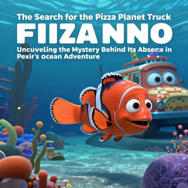 A vibrant underwater scene from Finding Nemo with marine life, subtly suggesting the absence of the Pizza Planet Truck.