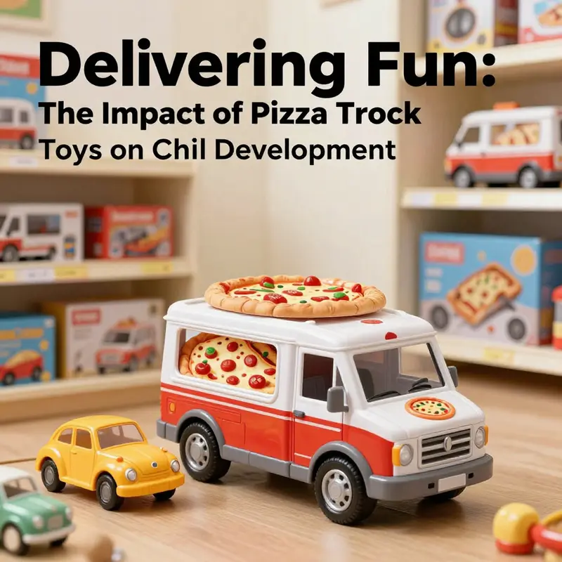 A bright and colorful toy store showcasing various pizza truck boy toys designed for imaginative play.