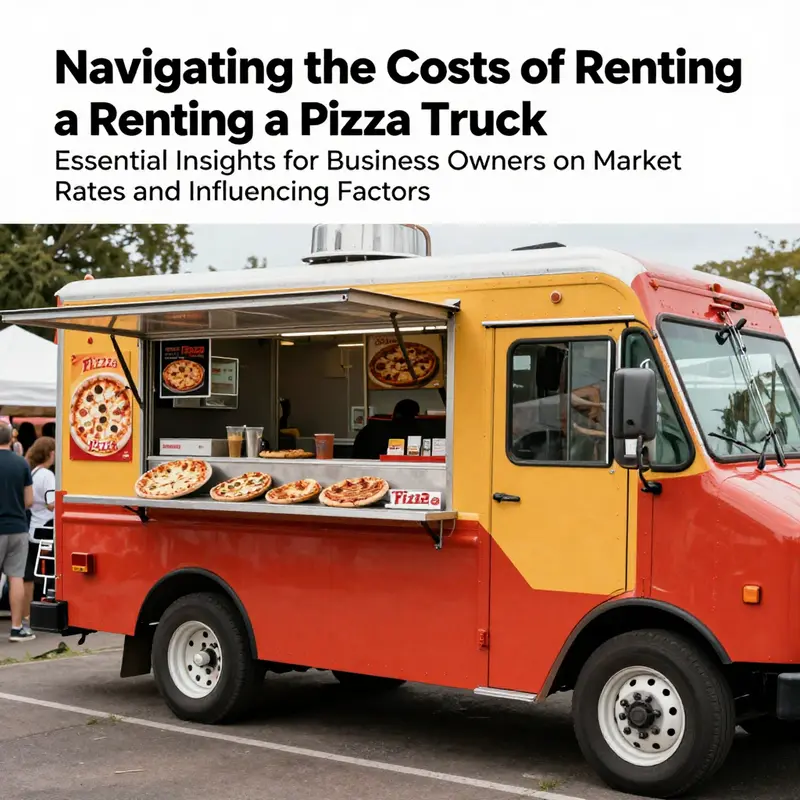 A bustling pizza truck serving crowds at an event, showcasing vibrant food and a lively atmosphere.