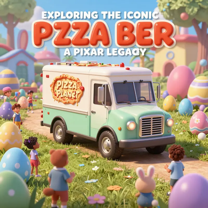 A visual overview of the varied appearances of the Pizza Planet truck across Pixar films.