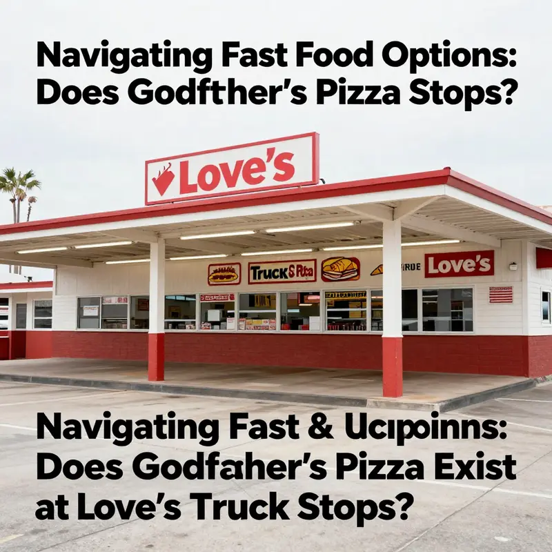 Visual representation of the dining options at Love’s Truck Stops, highlighting the lack of Godfather’s Pizza.