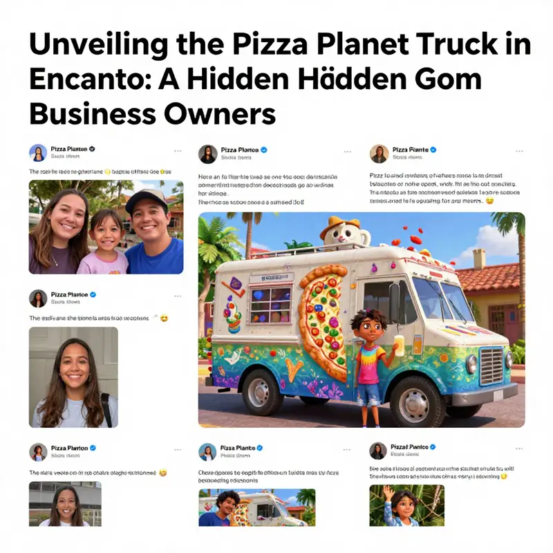 The whimsical Pizza Planet Truck as discovered in *Encanto*, perfectly blending with the aesthetics of Element City.