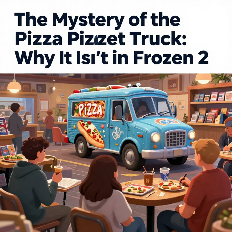 Imagined scene showing the absence of the Pizza Planet Truck in Frozen’s snowy landscape.