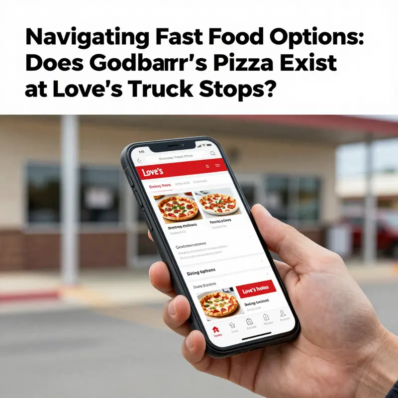 Visual representation of the dining options at Love’s Truck Stops, highlighting the lack of Godfather’s Pizza.