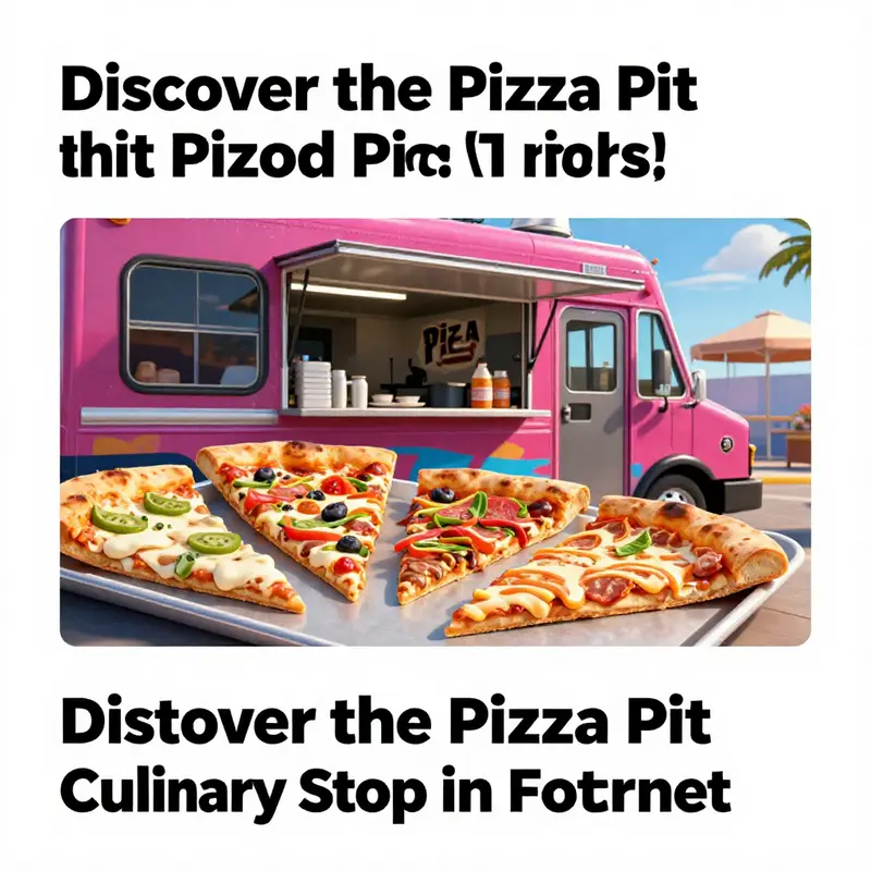 A map indicating the location of the Pizza Pit food truck southeast of Salty Springs in Fortnite.