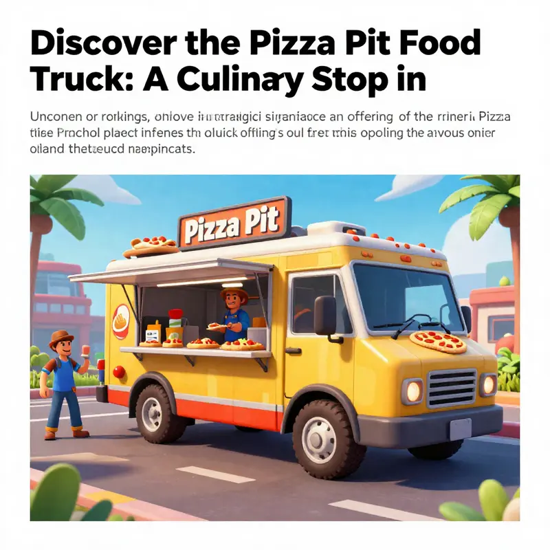 A lively scene of the Pizza Pit food truck in Fortnite filled with players enjoying pizza.