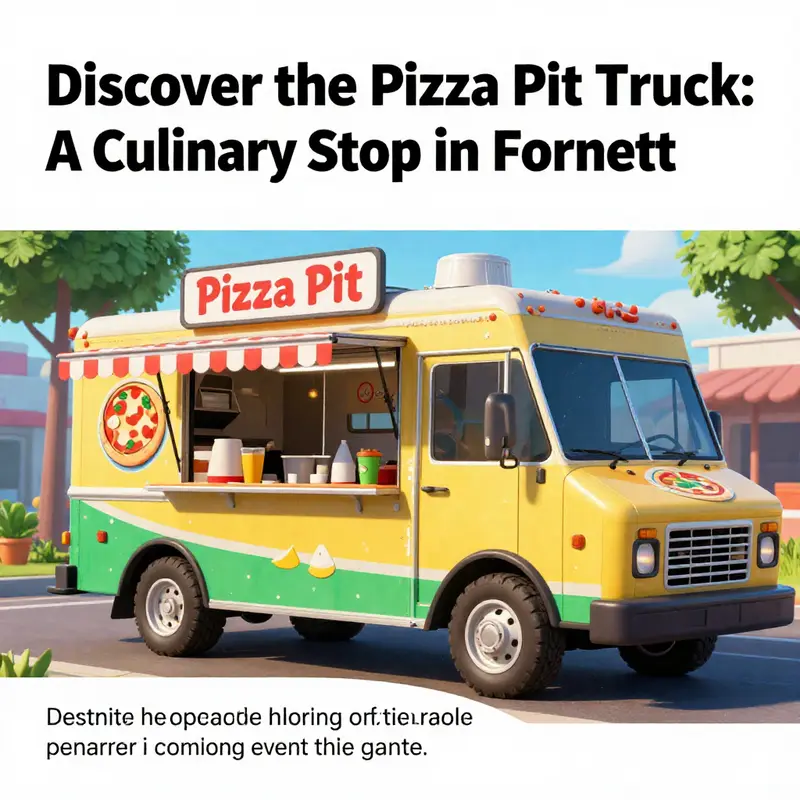 A map indicating the location of the Pizza Pit food truck southeast of Salty Springs in Fortnite.