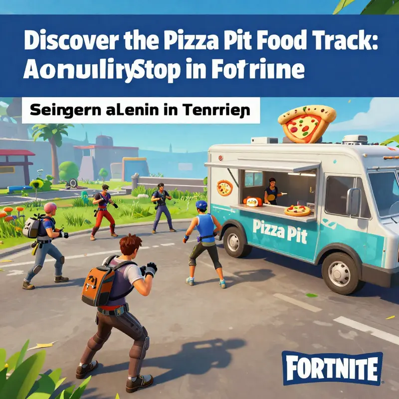 A map indicating the location of the Pizza Pit food truck southeast of Salty Springs in Fortnite.