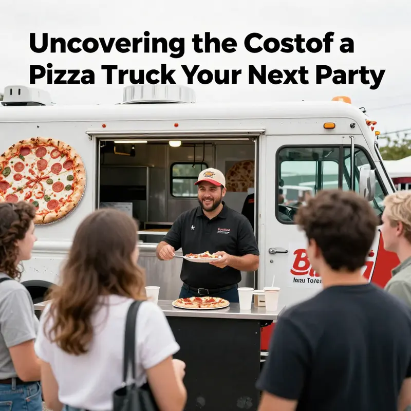 Exploring the vibrant atmosphere of a party with a pizza truck offering delicious food.