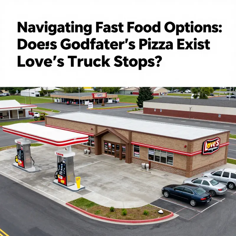 Visual representation of the dining options at Love’s Truck Stops, highlighting the lack of Godfather’s Pizza.