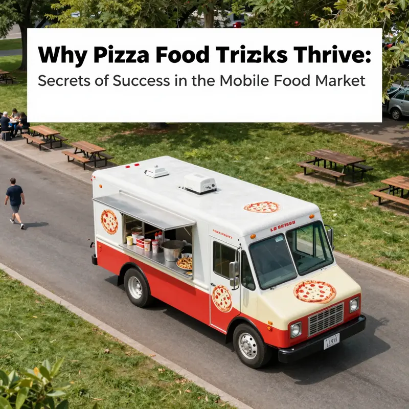 A busy pizza food truck scene reflecting high demand and profitability.