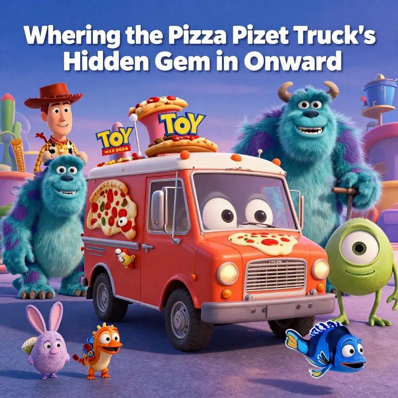 The Pizza Planet Truck makes a subtle cameo in a scene where Barley Lightfoot approaches a toll booth in *Onward*.