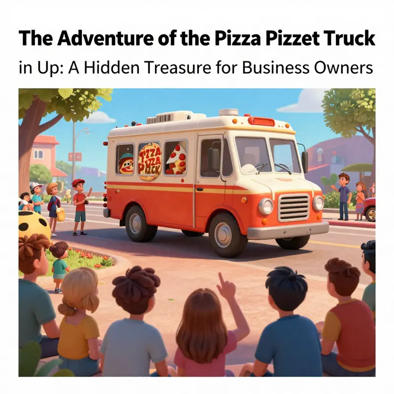 The Pizza Planet truck appears in Up, nestled in the vibrant South American landscape.