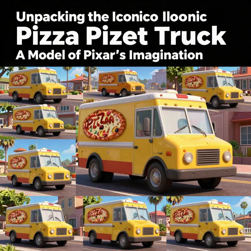 The vibrant design of the Pizza Planet Truck reflecting Pixar’s creative vision.