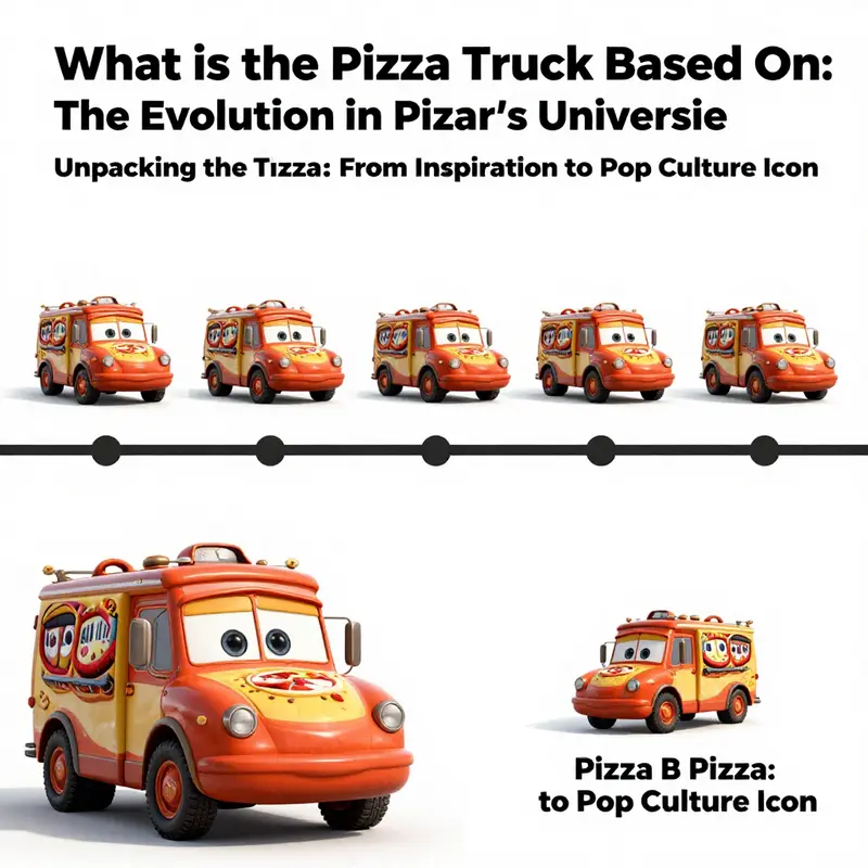 The Pizza Planet truck compared to its real-life inspiration, the Toyota Hilux.