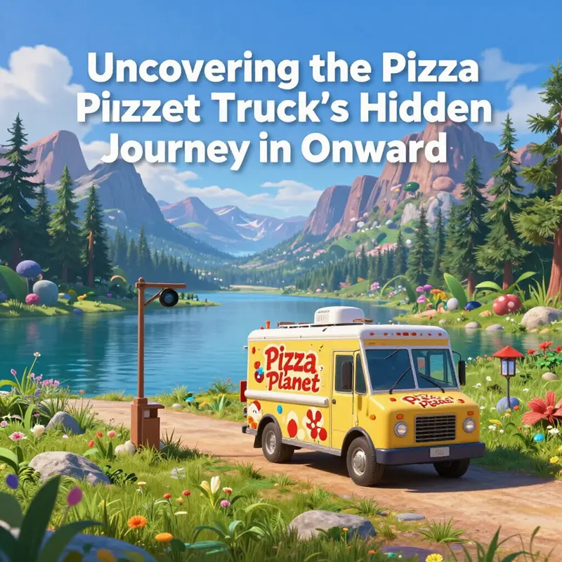 The Pizza Planet Truck in *Onward*, alongside Barley and Ian’s adventure.
