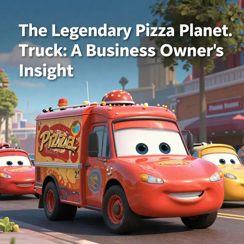 The Pizza Planet Truck brings nostalgia and vibrancy to *Cars 2*, reflecting its significance in brand storytelling.